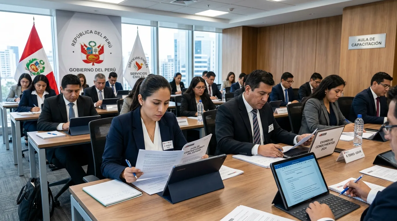 Postulantes rindiendo un examen para el Estado